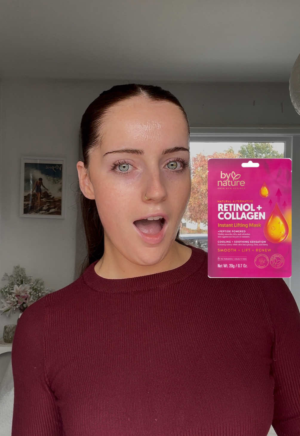 TikTok post by @rubyygeorginaa for bynatureskincare. Caption reads: loved trying this mask! @bynatureskincare #ad....