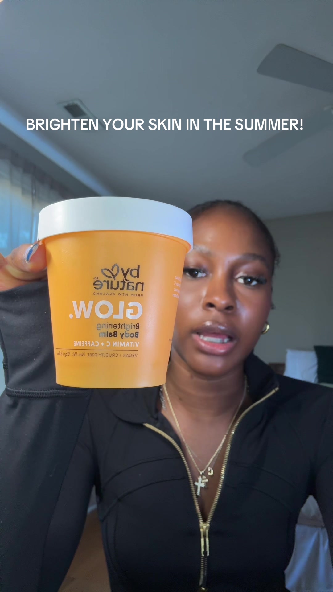 TikTok post by @derastyles_ for bynatureskincare. Caption reads: best glow with @bynatureskincare .