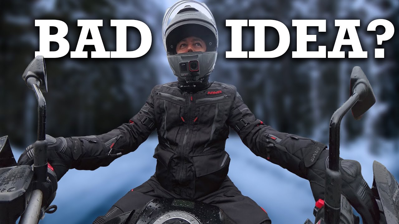 YouTube post by @bikerofatlantis for LITELOK. Caption reads: I Wish I Knew THIS Before Winter Motorcycle....