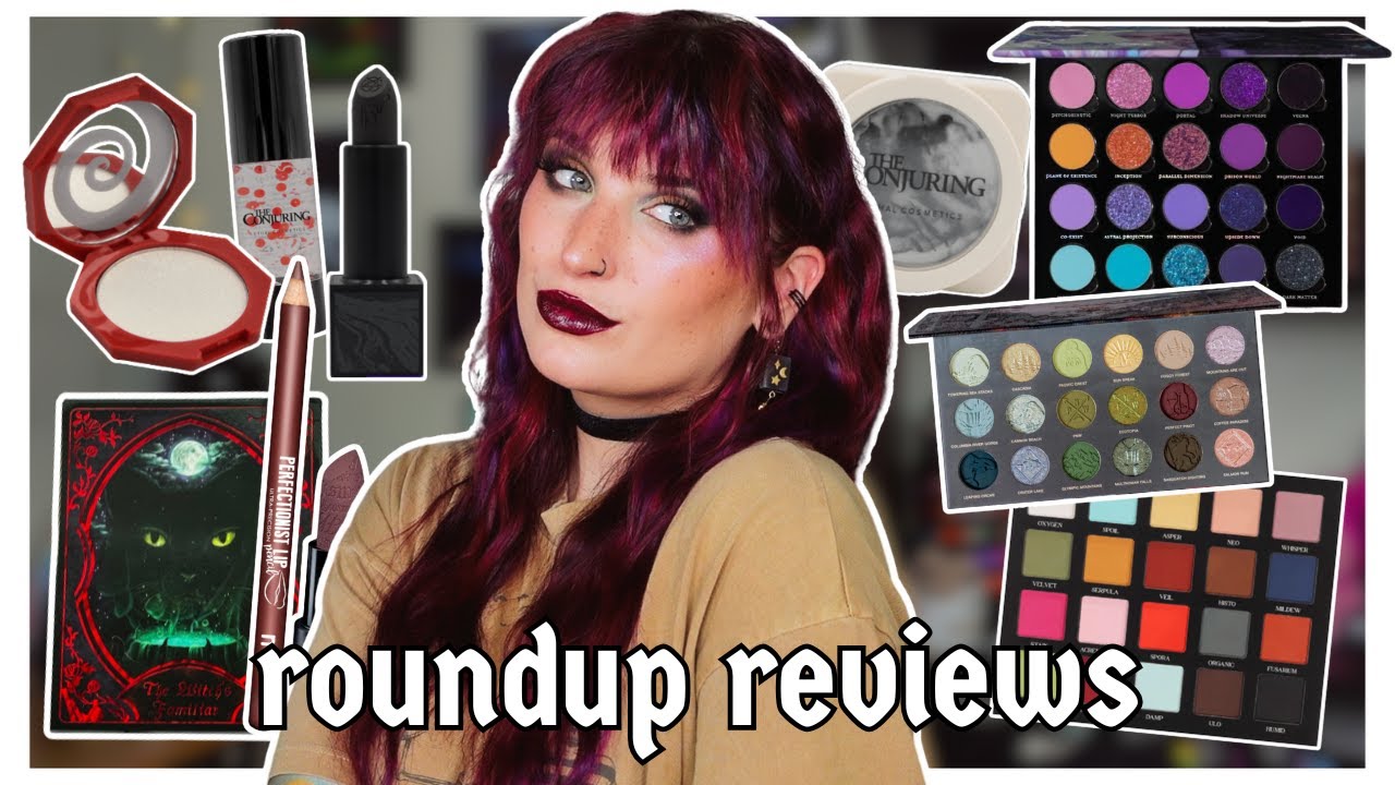 YouTube post by @battybean for Nomad Cosmetics. Caption reads: new makeup releases | roundup reviews episode 65.
