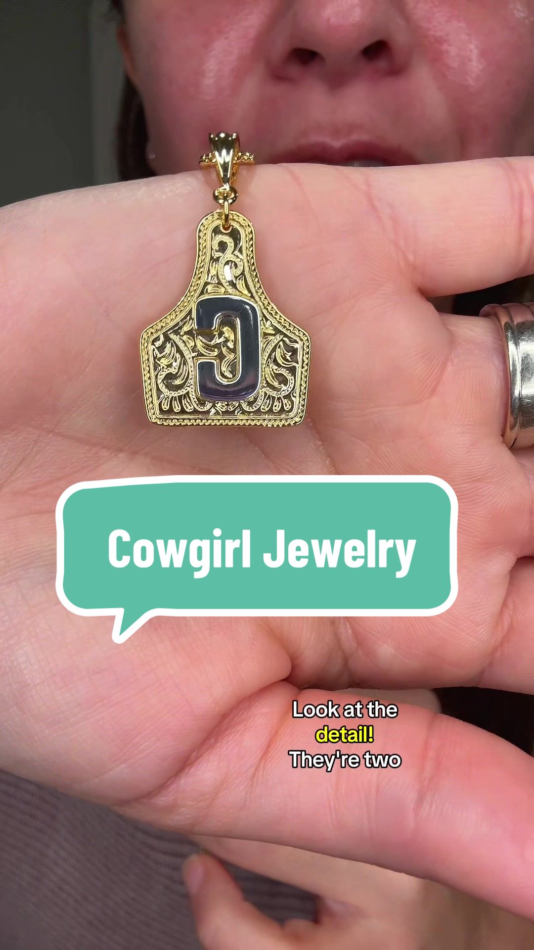 TikTok post by @cypmarie for KissYan Jewelry. Caption reads: Gift-ready + cowgirl approved 🤠💛 These will SELL....