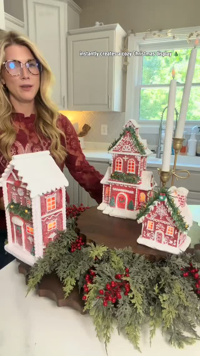Instagram post by @itsrondaj for HSN. Caption reads: [...] The Christmas village of my dreams. 🏠🎄....
