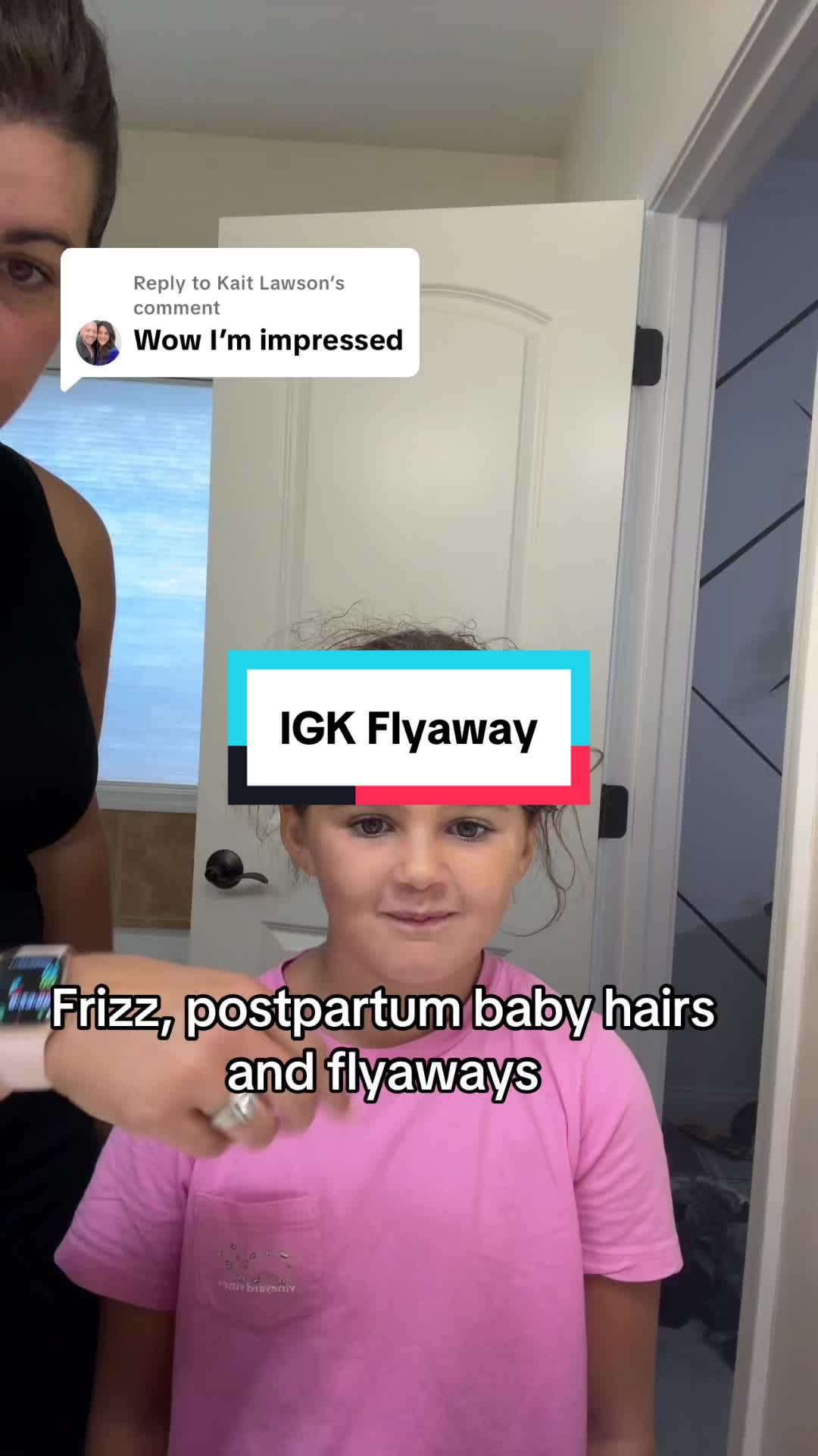 TikTok post by @tarabauman80 for IGK Hair. Caption reads: Replying to @Kait Lawson #igkgoodbehavior....