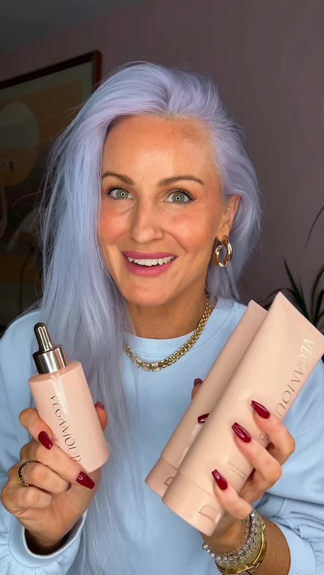 Instagram post by @serena.gringa for VEGAMOUR. Caption reads: Ever pull a clump of hair from the drain and....