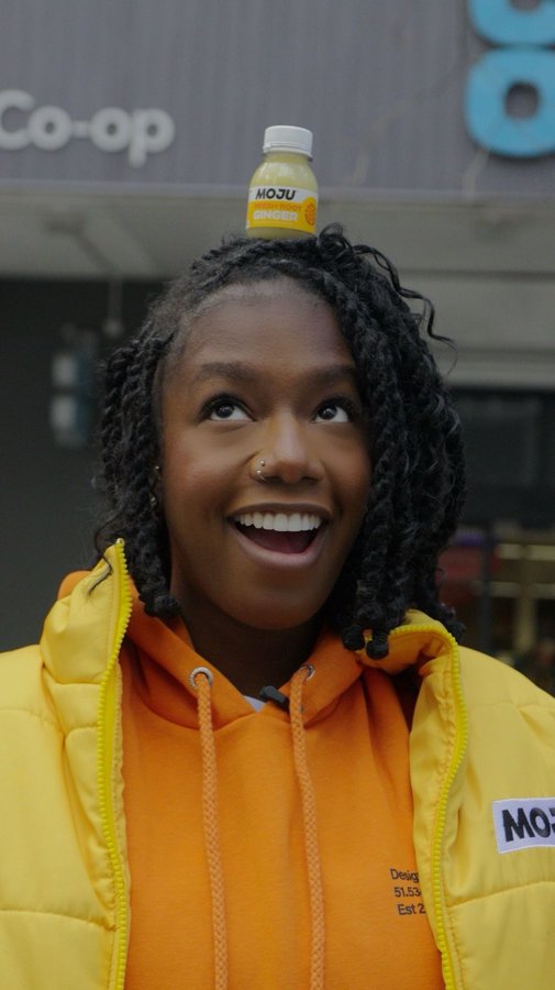 Instagram post by @destdol for MOJU Drinks. Caption reads: We all know picking your meal deal is serious....