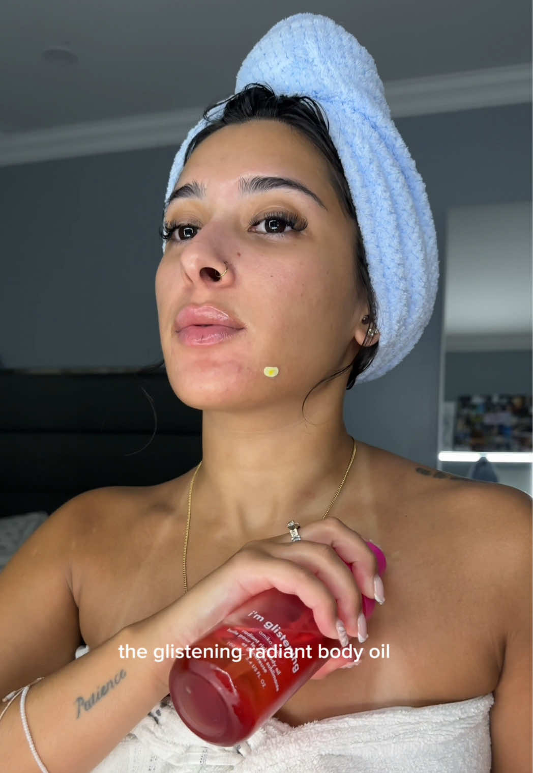 TikTok post by @cassiidyy7 for Amika. Caption reads: [...] my bed i fell sleep 😭 grab yours at....
