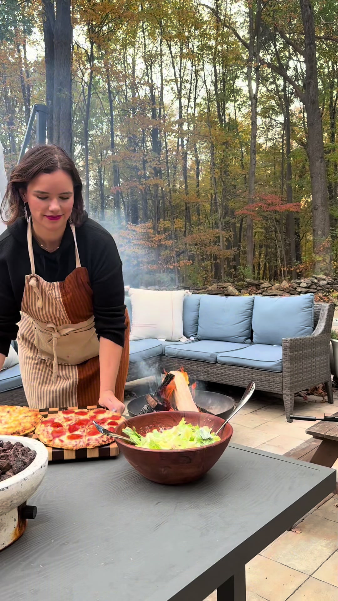 TikTok post by @maddy_gutierrez_ for Red Baron Pizza. Caption reads: Can we all agree that carving pumpkins is a lot of....