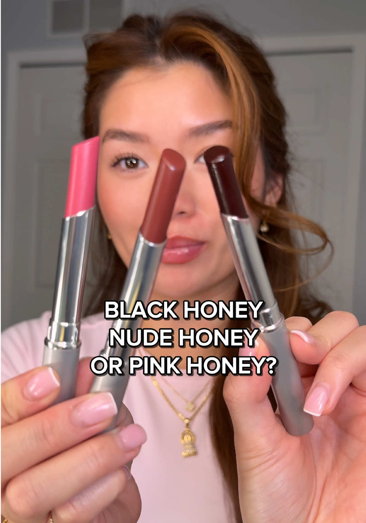 TikTok post by @asianndra for Clinique. Caption reads: which honey are you? 🍯✨ @Clinique black honey,....