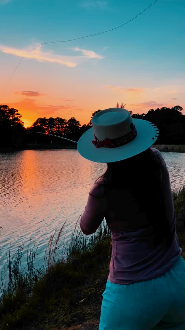 Instagram post by @ladyanglerlentz for Field & Stream. Caption reads: Two legendary names. One iconic....