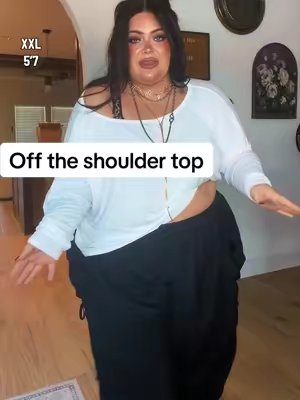 TikTok post by @bestiebuysitfirst for Fisoew Fashion. Caption reads: [...] and off the shoulder? Sign me up!⚡️@Fisoew....