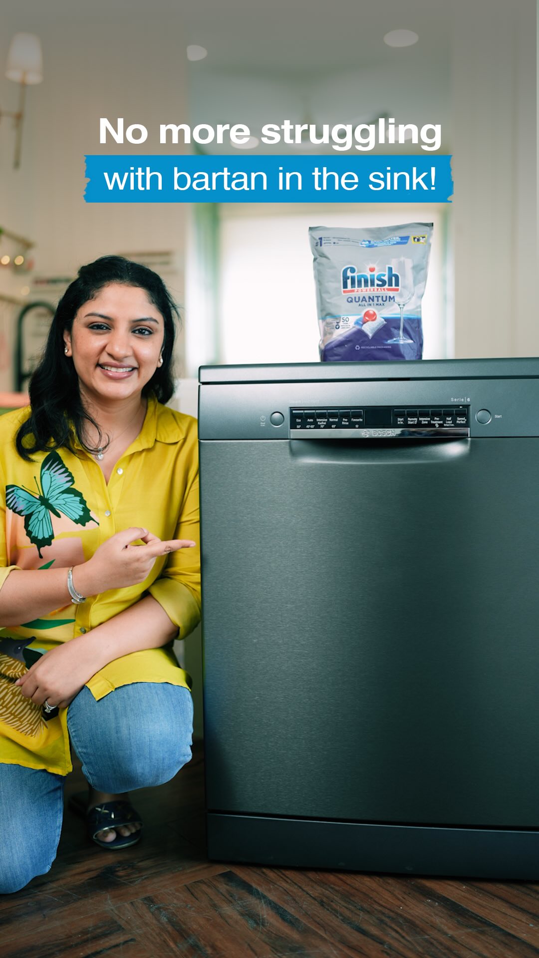 Instagram post by @aruna_vijay_masterchef for Bosch Home DE. Caption reads: Cooking my favourite meal always feels worth it,....