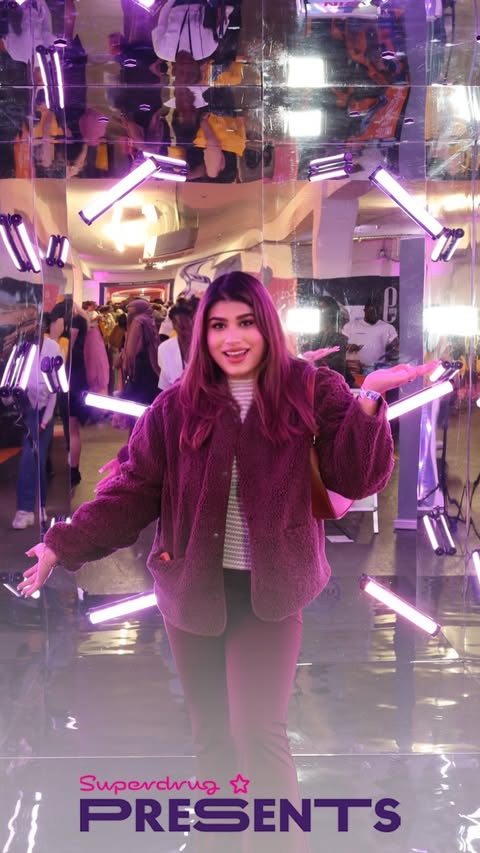Instagram post by @zohaskhan for Superdrug. Caption reads: An evening at Superdrug Presents 2026 so....