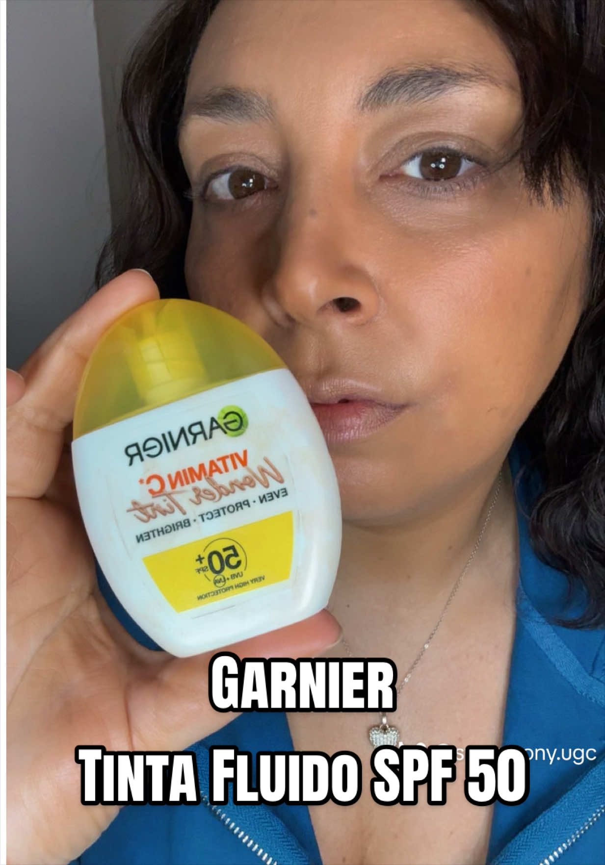 TikTok post by @sweetsony.ugc for garnieritalia. Caption reads: @garnieritalia Wonder Tint Fluid SPF 50 Con....