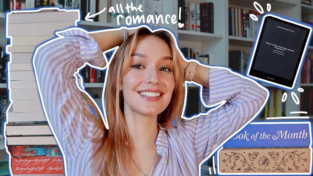 YouTube post by @BrittanytheBibliophile for FairyLoot. Caption reads: books I bought in july (&I got a kindle!!).