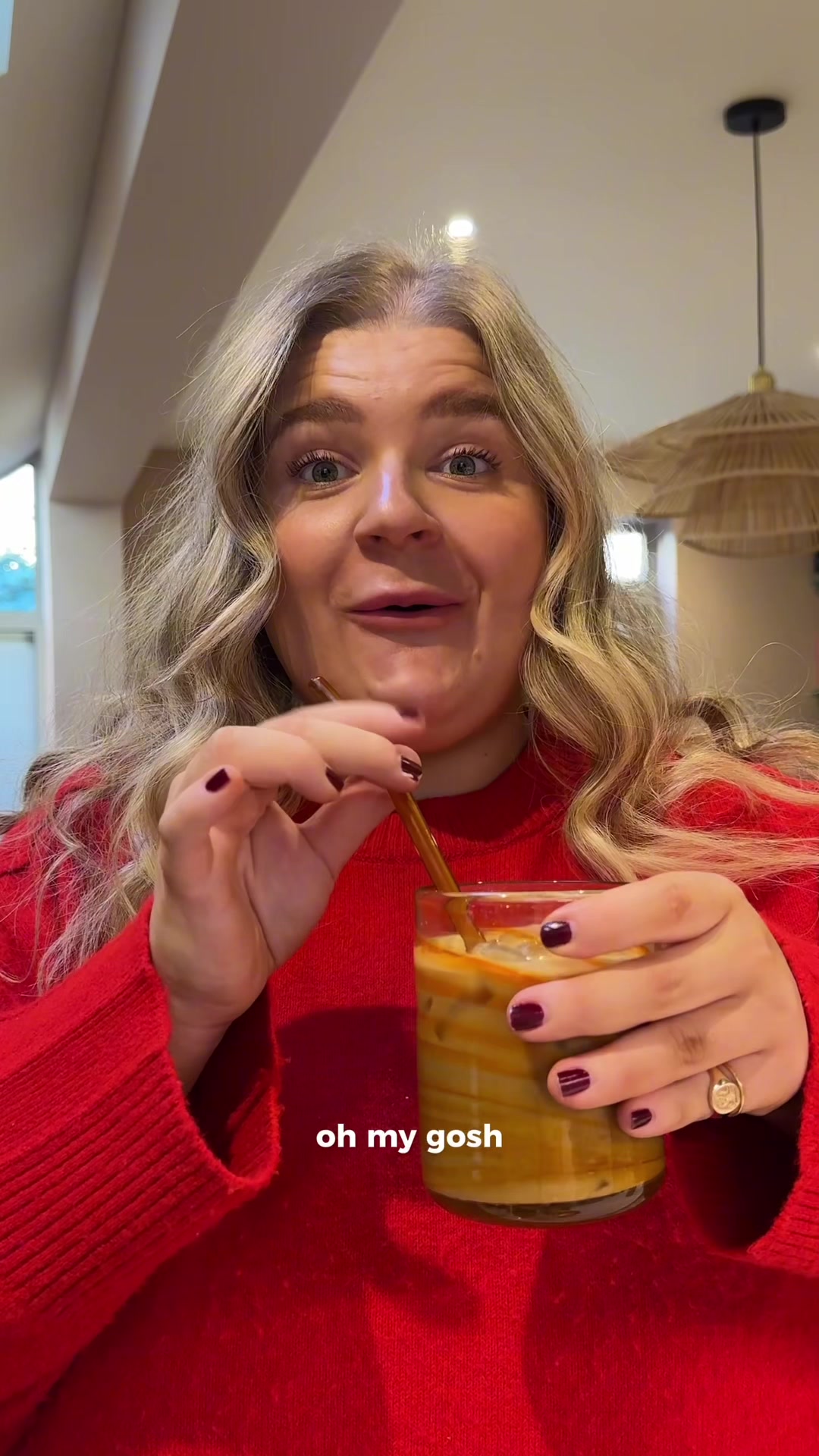 TikTok post by @byflossietaylor for Alpro. Caption reads: AD my current coffee obsession: brown sugar....