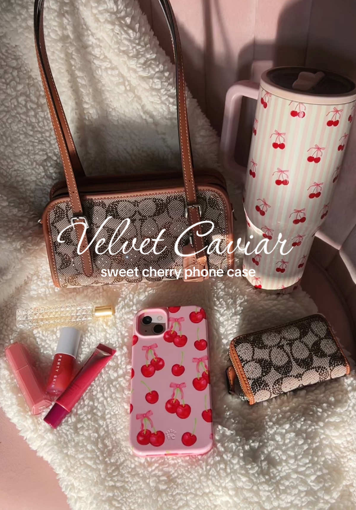 TikTok post by @susiee07 for VELVET CAVIAR. Caption reads: Obsessed with Velvet Caviar the cutest cases and....