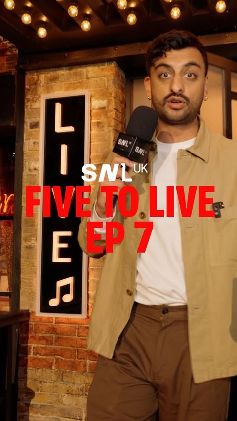 Instagram post by @snluk for Sky TV. Caption reads: It’s Five to Live on Saturday Night Live UK.....