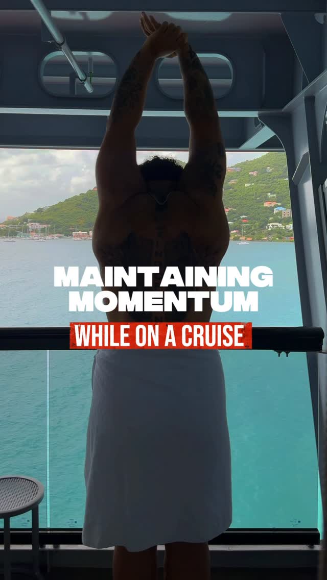 Instagram post by @jamison.davison for Virgin Voyages. Caption reads: Maintaining my routine at sea! 🚢

While on the....
