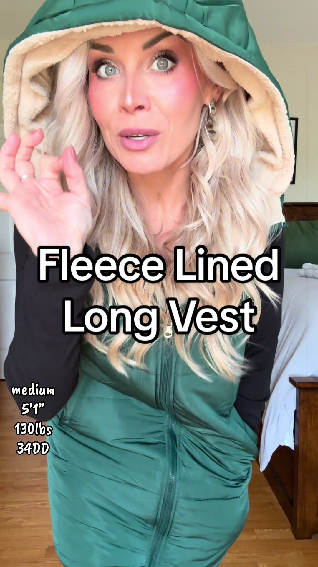 TikTok post by @jocelynharringtonxo for BTFBM. Caption reads: [...] vest made for winter! #vest #vestoutfit....