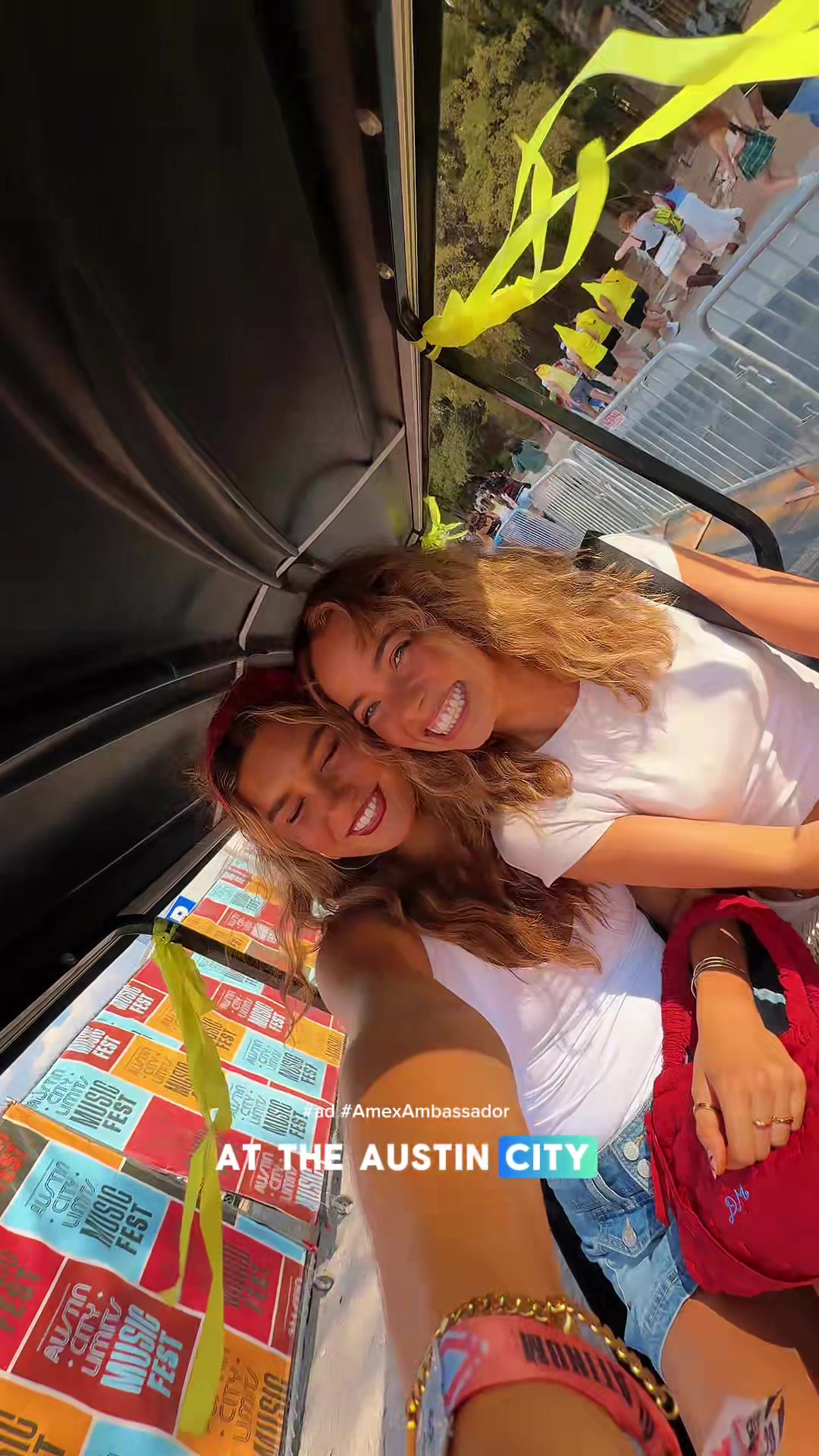 TikTok post by @nikiivictoria for American Express. Caption reads: #ad Had the best time at my first Austin City....