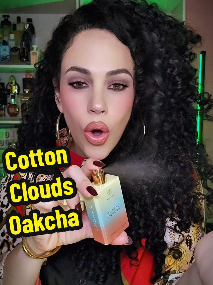 TikTok post by @its.just.rocio for Oakcha. Caption reads: Cotton Clouds by Oakcha is a rich, sweet, fruity,....