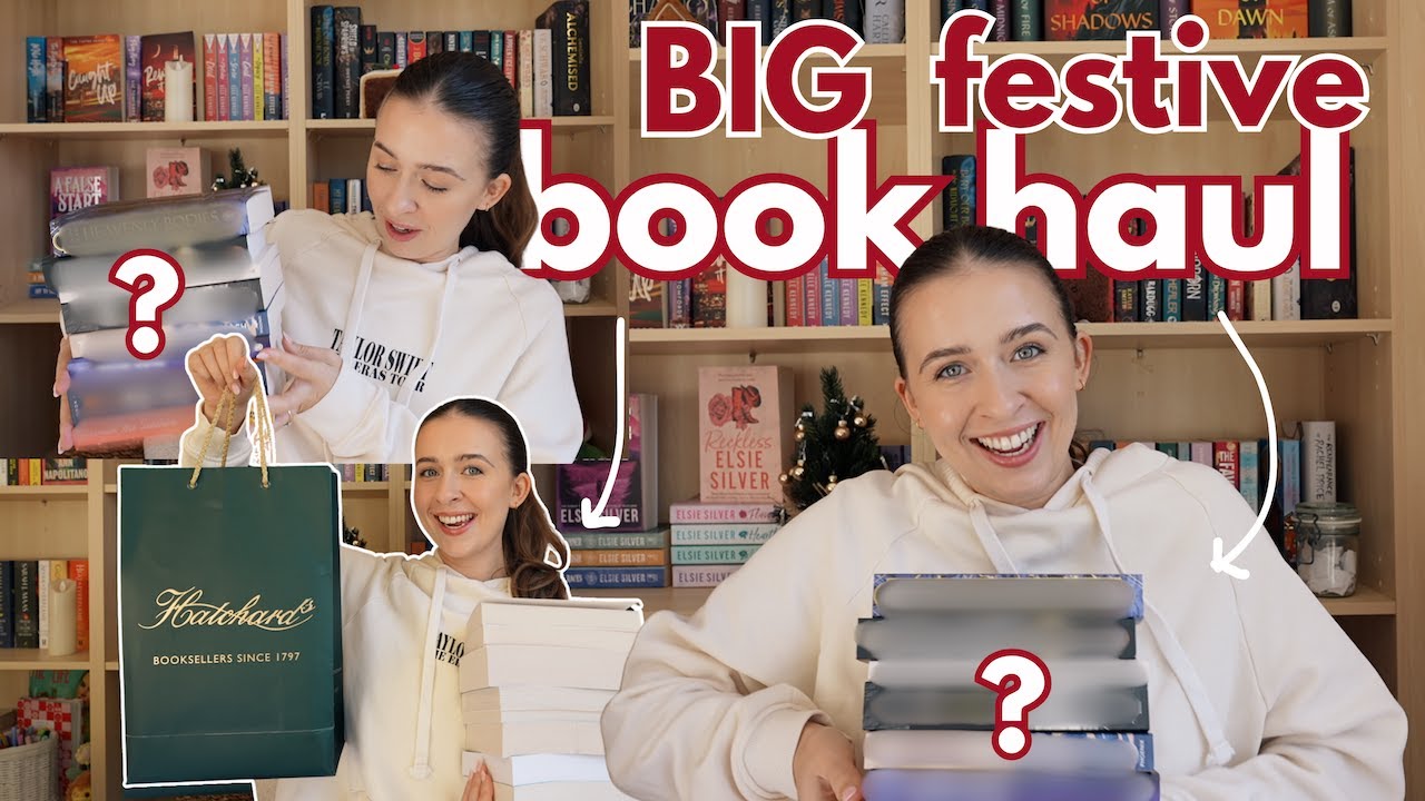 YouTube post by @EllenReads for Goodreads. Caption reads: london's best bookshops BOOK HAUL 🌟🎄 bookmas 11....