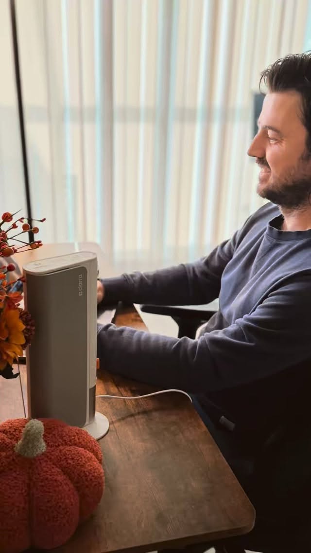 Instagram post by @hakan.http for Ciarra Appliances. Caption reads: 🍂 Stay cozy or cool — all in one sleek....