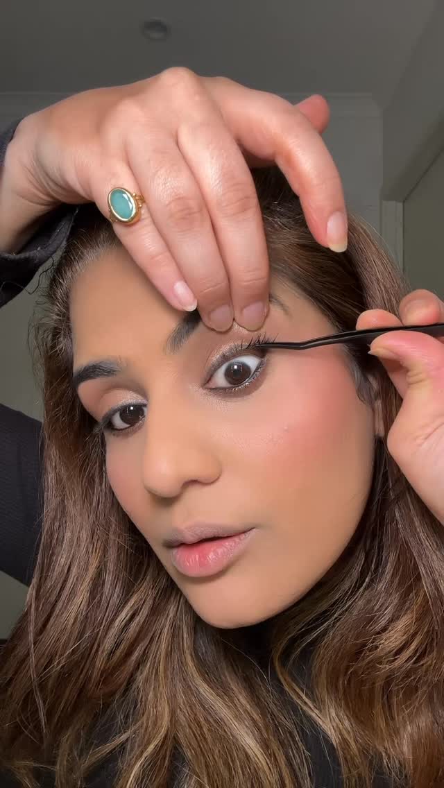 Instagram post by @glam.bykanchi for VeyesBeauty. Caption reads: Lashes for me have never been this easier....