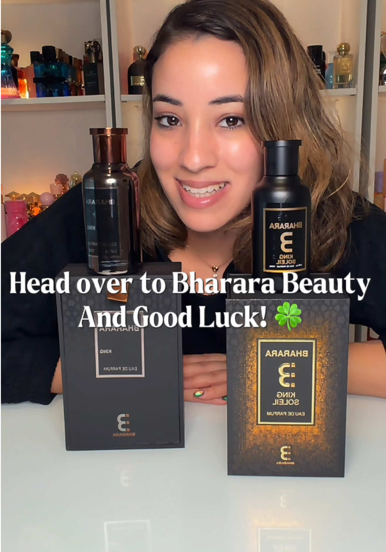 TikTok post by @dani_zenn for Bharara Beauty. Caption reads: Head over to @Bharara Beauty dot com purchases....