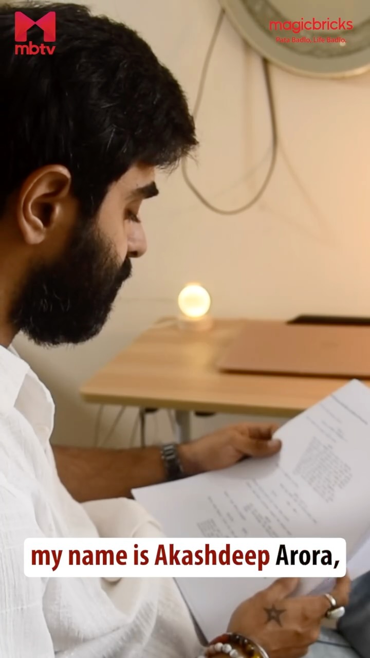 Instagram post by @aakashdeeparora for Magicbricks. Caption reads: Change is a part of life, just like finding a new....