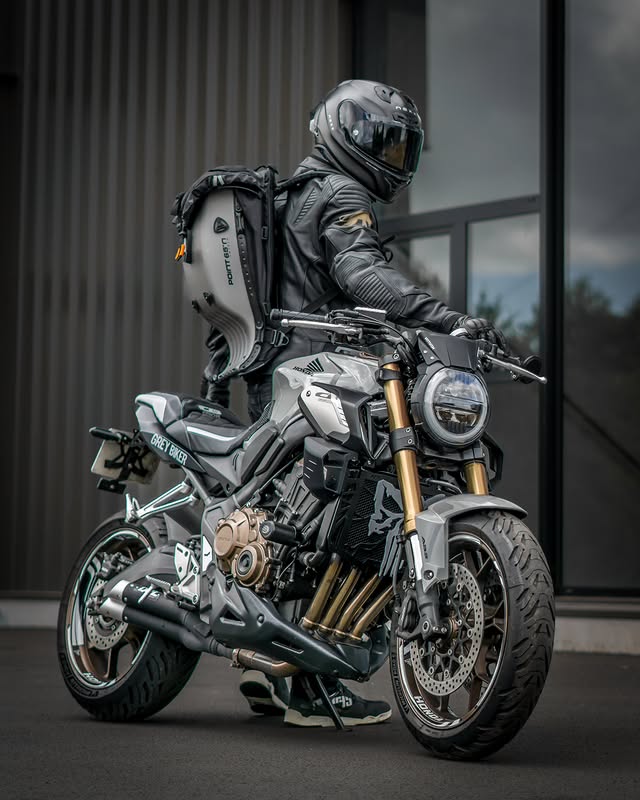 Instagram post by @grey.biker for Furygan. Caption reads: [...] 🤝🏻 @nexxhelmets @furyganofficiel....