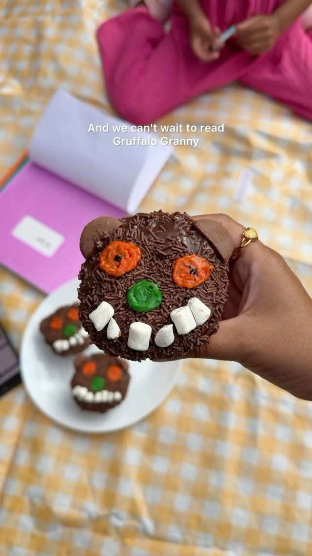 Instagram post by @farahmehnaz0 for Macmillan Children's Books. Caption reads: AD | We celebrated our favourite story with....