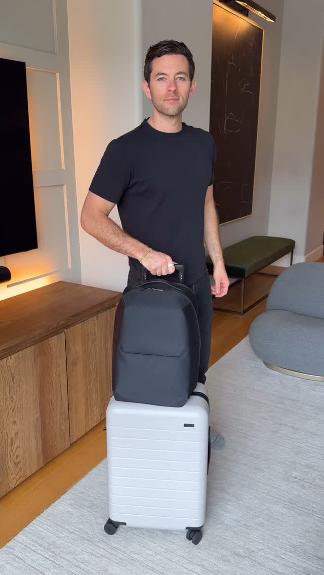 Instagram post by @bentaylortech for Away. Caption reads: My list of travel gear go-to’s keeps growing (and....
