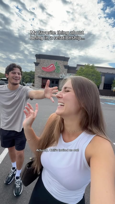 Instagram post by @phoebeanddan for Chili's Grill & Bar. Caption reads: #ChilisPartner another successful dinner, he pays....