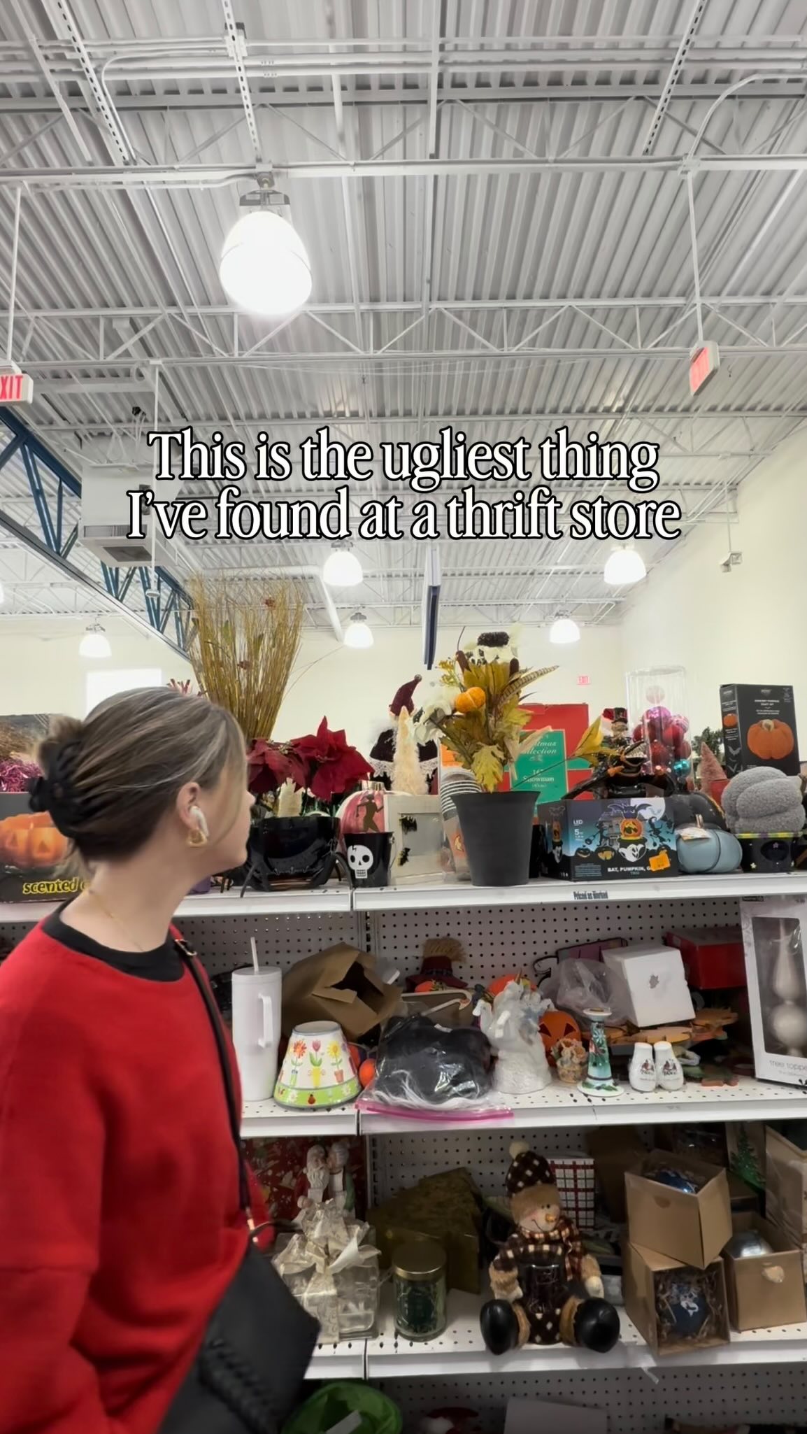 Instagram post by @theflippinwilsons for Rust-Oleum. Caption reads: I found the ugliest Christmas decor at the thrift....