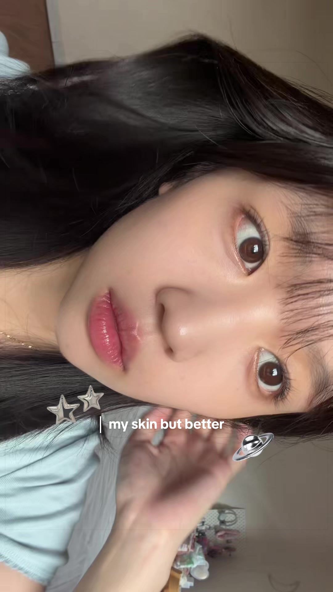 TikTok post by @crys_pov for Glow Is Here. Caption reads: My skin but better combo! @glow @glow US official....