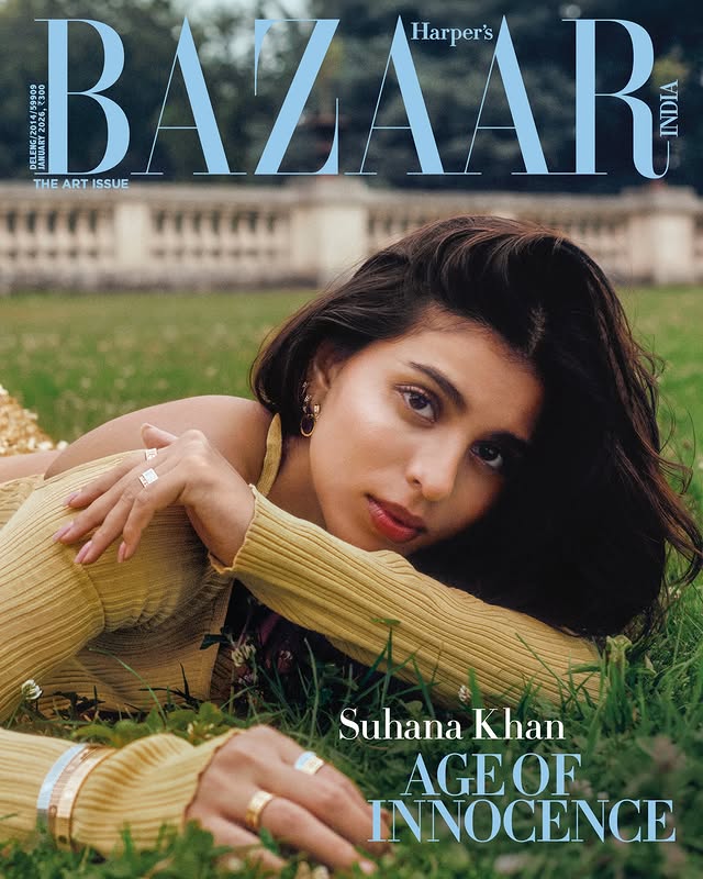 Instagram post by @priyankarkapadia for Harper’s BAZAAR. Caption reads: 🤎🤍 SUHANA for @bazaarindia Editor and Interview:....