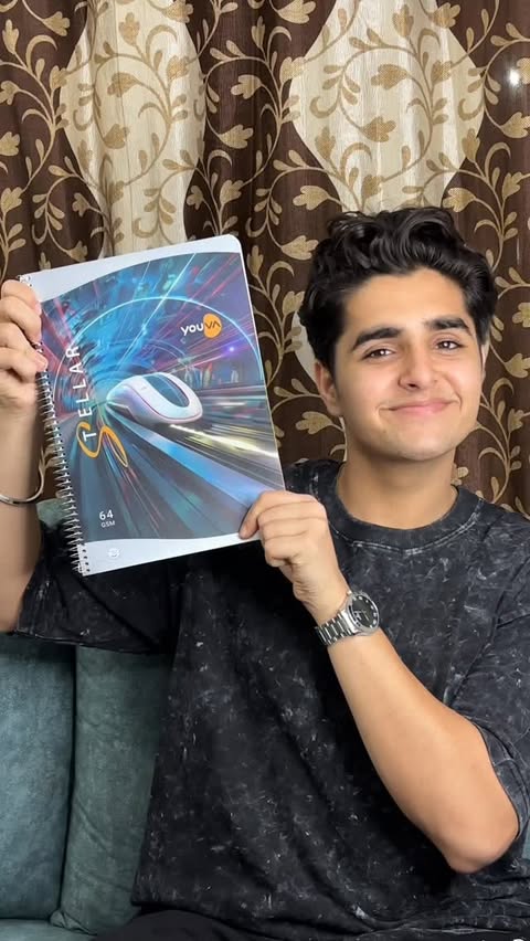 Instagram post by @manthnkumsetia for Youva stationery. Caption reads: [...] in my Bio🔗

#Ad #Collab #Youva....