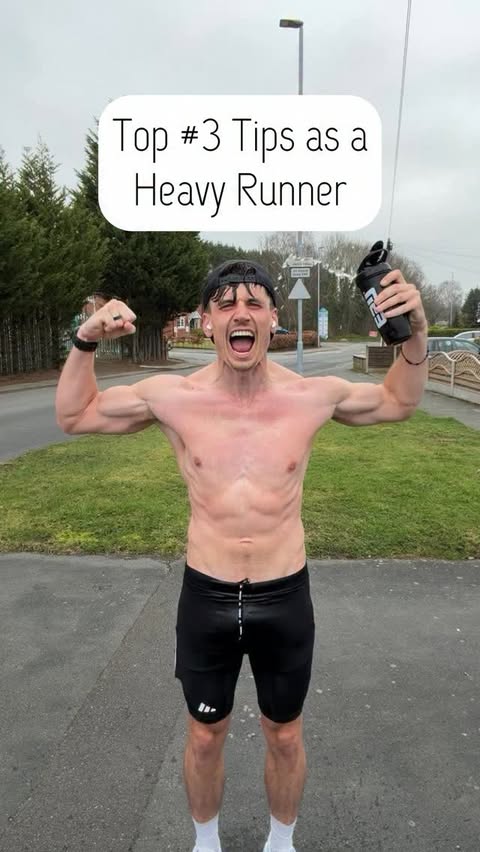 Instagram post by @coachcooney_ for Enertor. Caption reads: Top 3 Running Tips! 💪🏻🏁 #heavyrunner #ad.