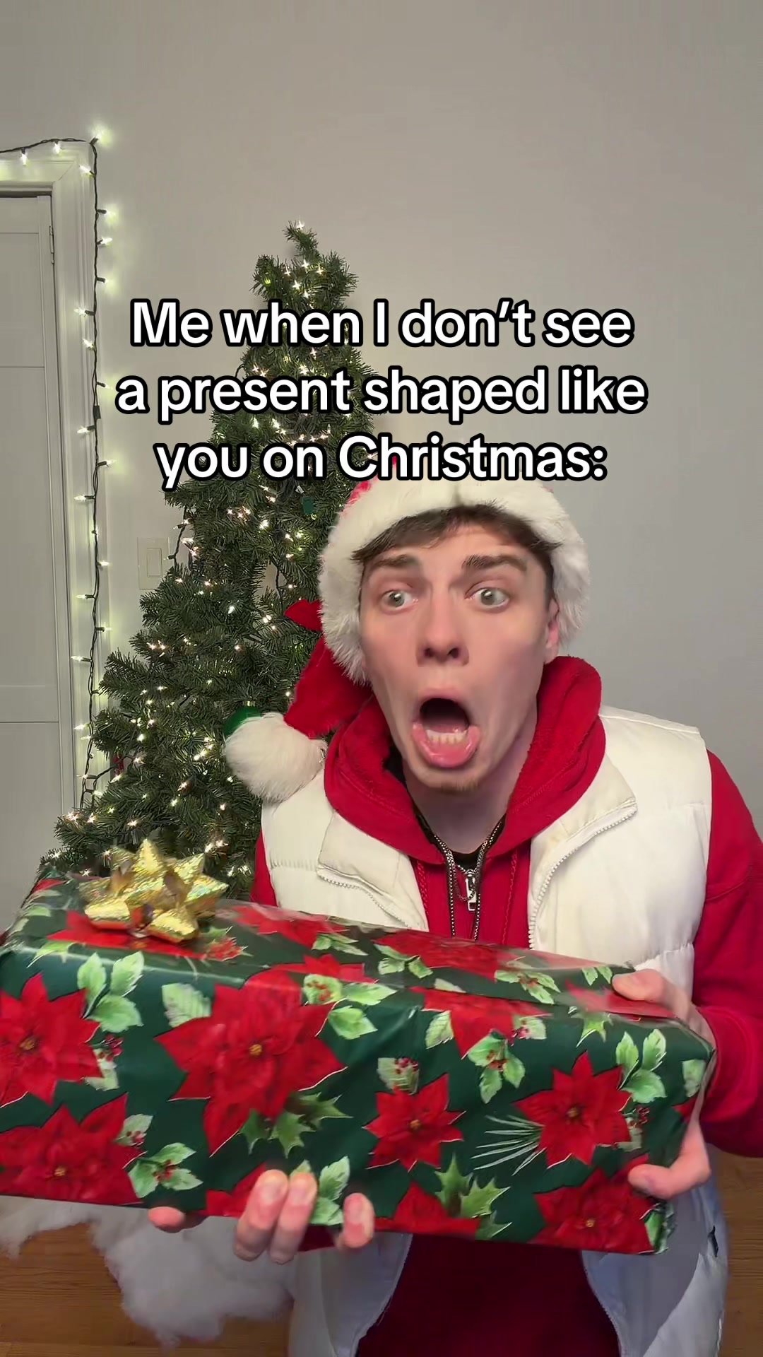 TikTok post by @okcron for Starry. Caption reads: Only thing I need under the tree 🎄 Get your....