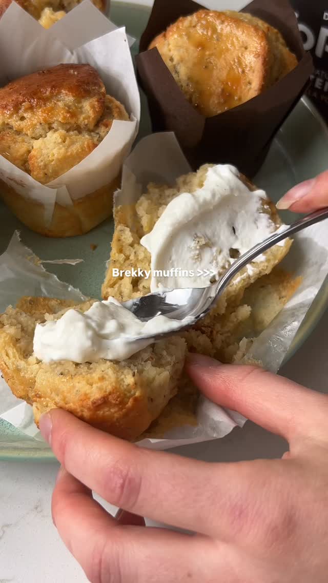 Instagram post by @thefoodarrondissement for YoPRO. Caption reads: Lemon & Poppyseed Muffins 🍋

Brekky muffins >>>....