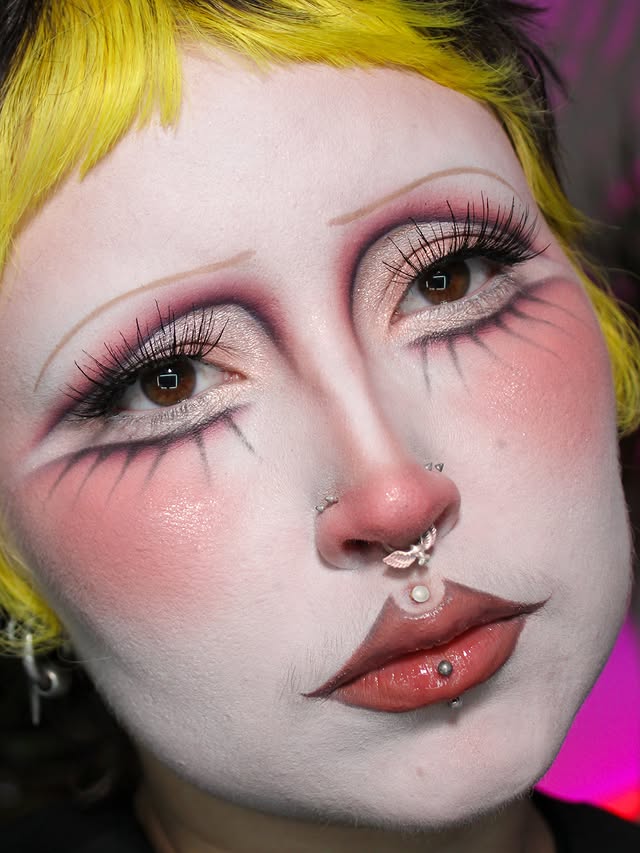 Instagram post by @toryzink_ for Danessa Myricks Beauty. Caption reads: [...] @mehronmakeup Clown White....