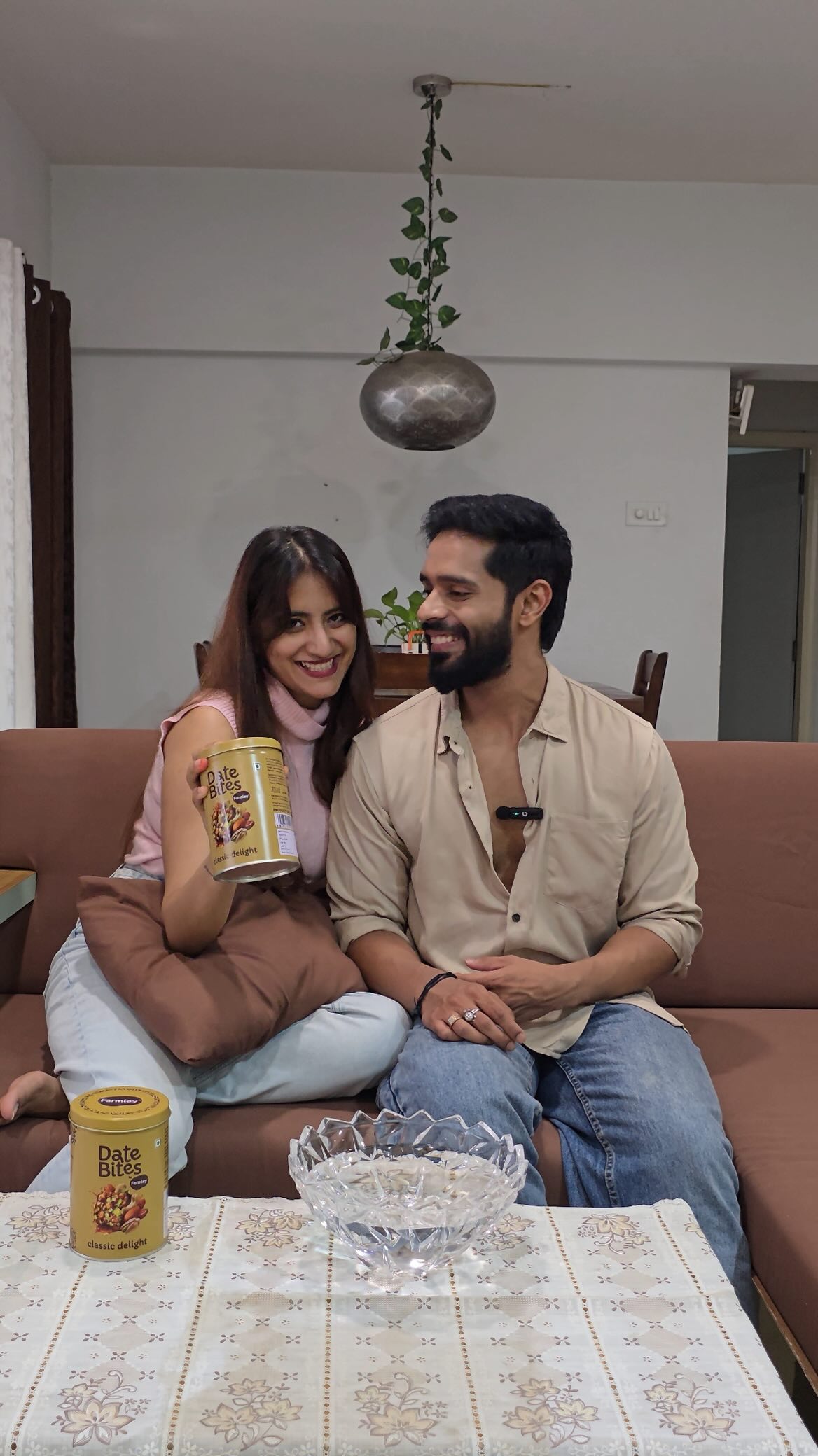 Instagram post by @aanchal_pathak for Farmley. Caption reads: Love is fun, messy & always sweeter with....