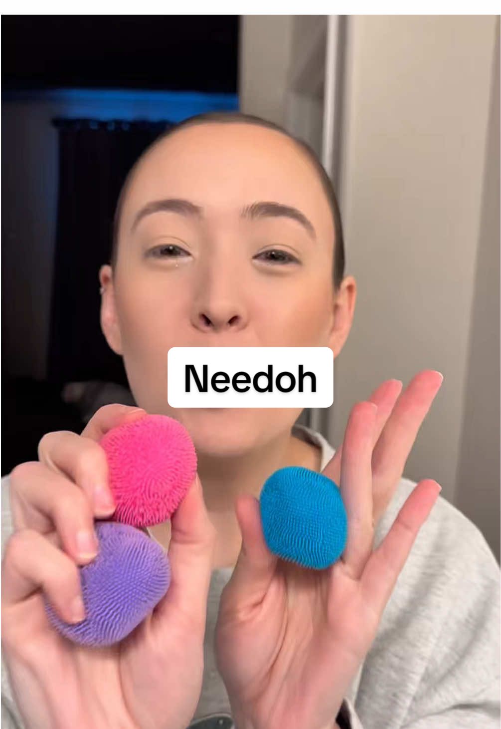 TikTok post by @leeanneslifeinreview for Schylling Inc.. Caption reads: Needle fuzz balls are a fun textured stress ball....