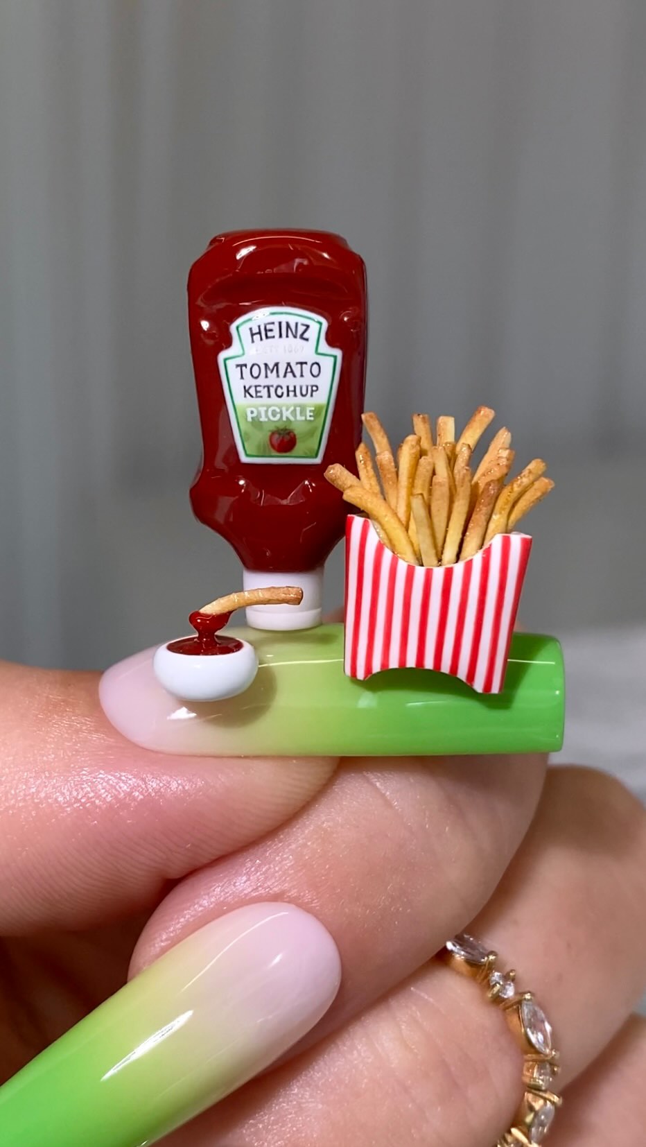 Instagram post by @anouskaanastasia for Heinz. Caption reads: AD | @Heinz Pickle Ketchup but made it mini,....