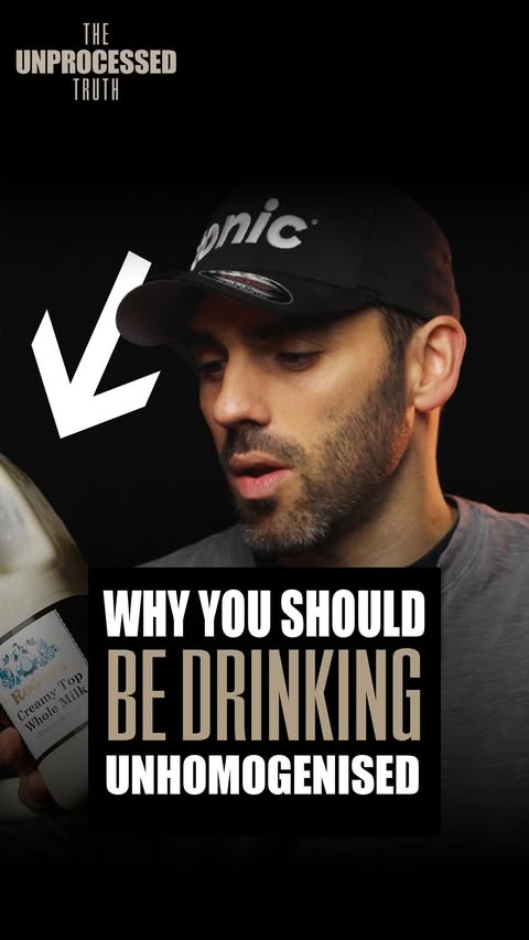 Instagram post by @theunprocessedtruthpod for Tonic Health. Caption reads: AD | Why should you be drinking unhomogenised....