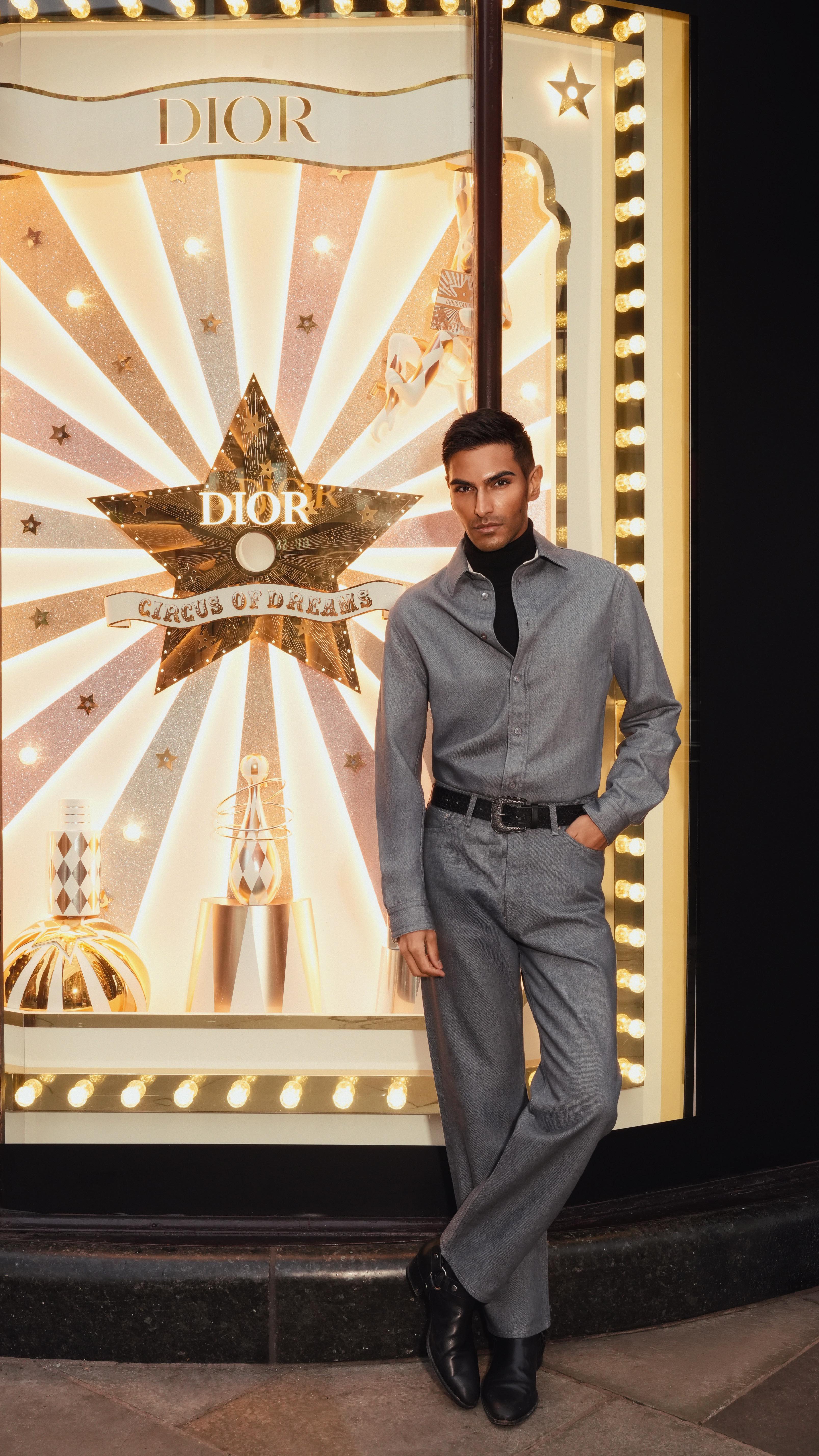 Instagram post by @rahi_chadda for Harrods. Caption reads: The @DiorBeauty Holiday pop-up at @Harrods....