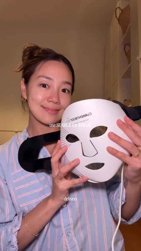 Instagram post by @seah.ho for currentbody. Caption reads: i have been using this LED mask from @currentbody....