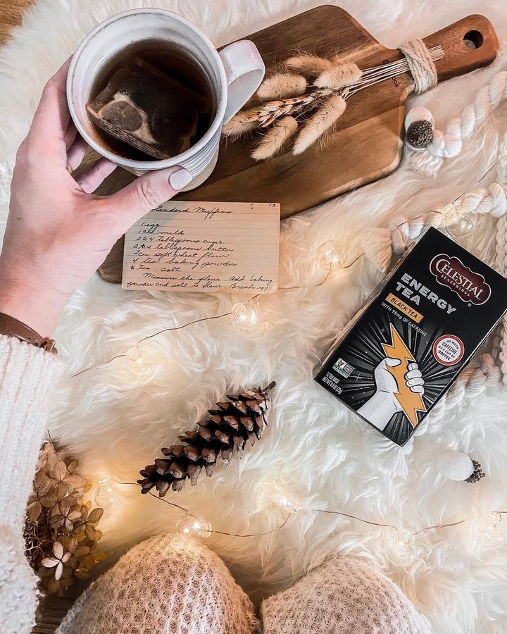 Instagram post by @fromthefamily for Celestial Seasonings. Caption reads: As the days get shorter and colder, the time comes....