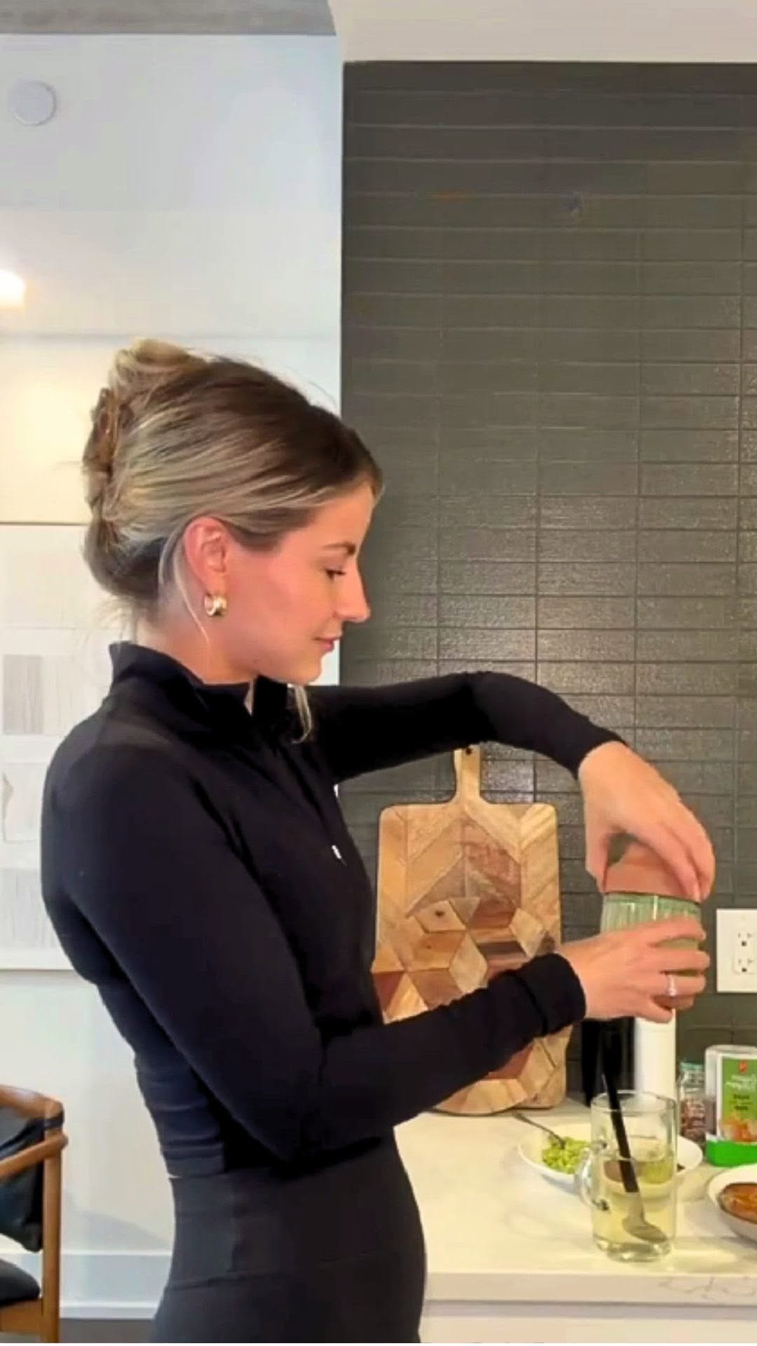 Instagram post by @christinaaa.thornton for organicgirl. Caption reads: fuel your mornings with greens and gains!....